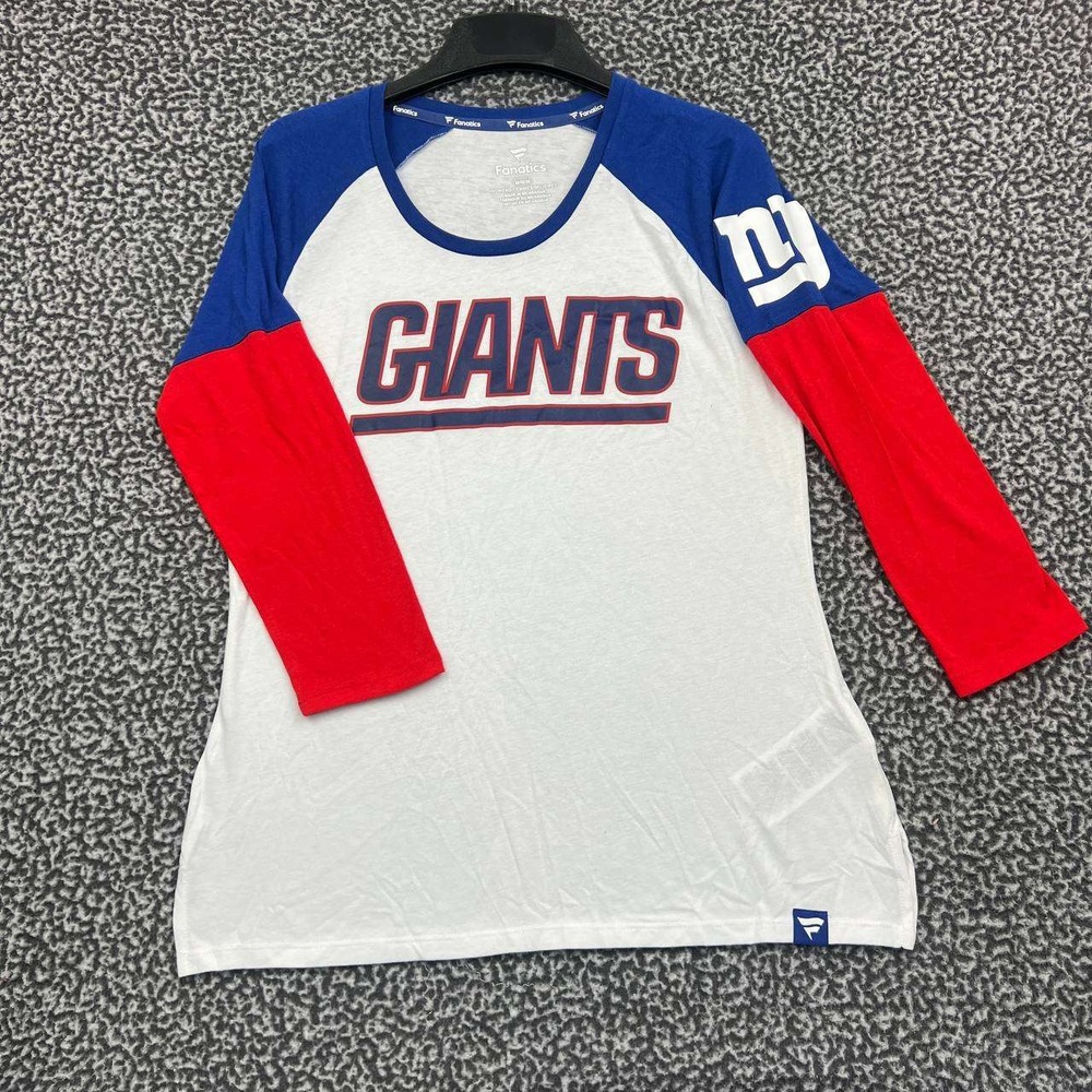 New York Giants Shirt Women‎ Medium White Fanatics Long Sleeve Round Neck New M